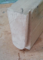 Zwaluwstaartverbinding aan kopeind balk maken; kopmaat balk groter dan 7x17 cm