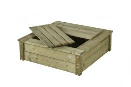Zandbak 100 x 100 cm; 32 cm hoog; met deksel