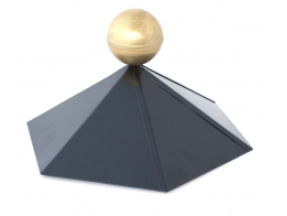 Metalen afdekkap met koperen bol 6-kant