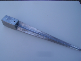 Paalpunt 14 x 14 cm, 90 cm lang, verzinkt, 1,5 mm