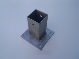 Paalvoet, Voetsteun 7 x 7 cm, verzinkt, 3 mm