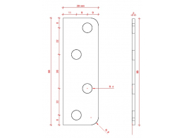 Aluminium vulplaatje t.b.v. paumelle