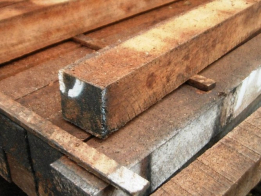 Hardhout palen 6,0 x 6,0 cm ruw